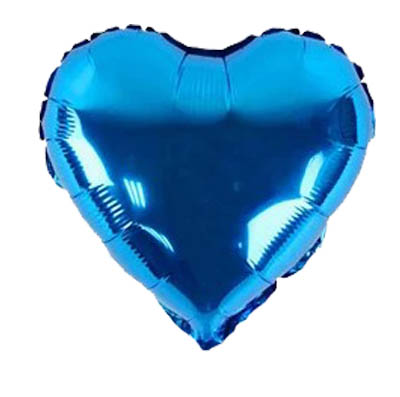 Blue Heart Shape Helium Mylar Balloon Singapore
